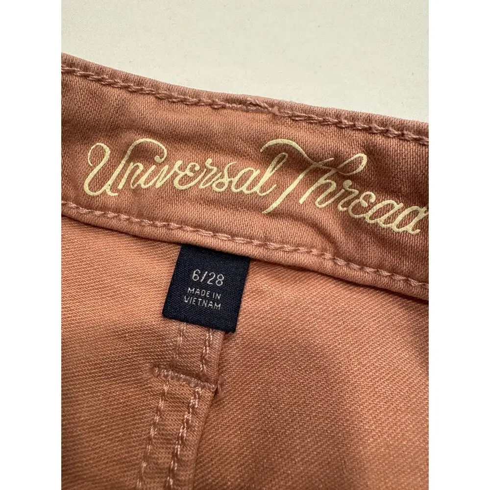 Universal Thread Womens High Rise Skinny Crop Jeans 6/28 Rose Pink Retro Stretch